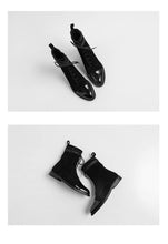 Load image into Gallery viewer, leather tip low heel Martin boot
