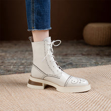 Load image into Gallery viewer, Genuine Leather Casual Lace-Up Ankle Boots
