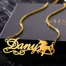 Load image into Gallery viewer, Personalized Name Horse Necklace
