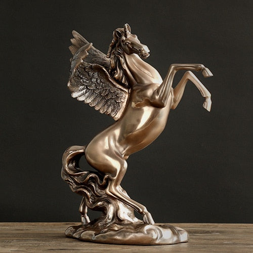 Resin Antique Brass Horse Sculpture