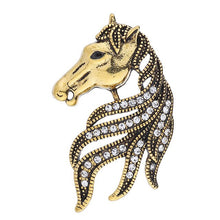 Load image into Gallery viewer, Crystal Horse Brooch
