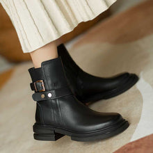 Load image into Gallery viewer, Round Toe Thick heel Ankle Boots

