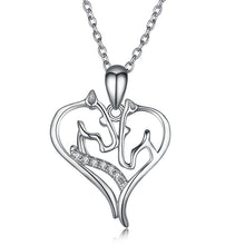 Load image into Gallery viewer, 925 Silver Double Horse Head Necklace
