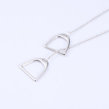 Load image into Gallery viewer, 925 Silver Hollow Horseshoe Geometric Necklace
