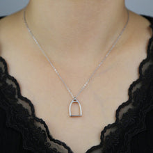 Load image into Gallery viewer, 925 Silver Equestrian Stirrup Necklace
