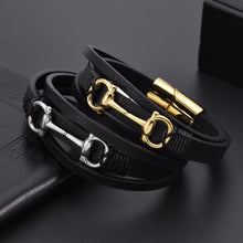 Load image into Gallery viewer, Horse Snaffle Bit Leather Bracelet

