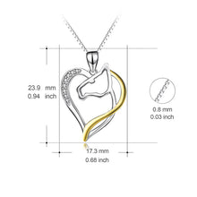 Load image into Gallery viewer, 925 Silver Horse Head Heart Shaped Diamond Necklace
