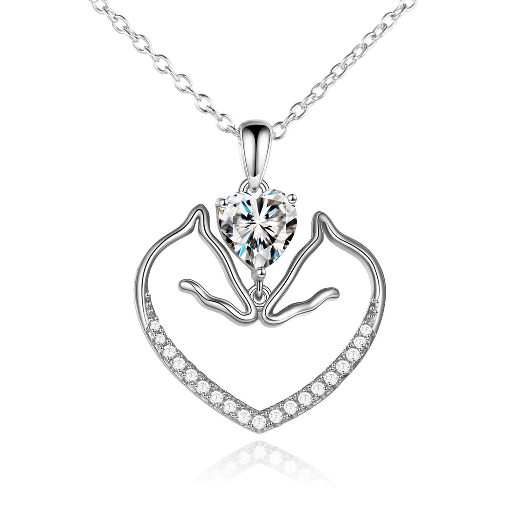 925 Silver Double Horse Necklace