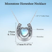 Load image into Gallery viewer, 925 Silver Moonstone Horseshoe Necklace
