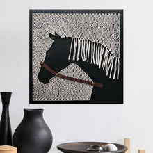 画像をギャラリービューアに読み込む, 手作りの馬の模様のひも絹の絵の壁の芸術
