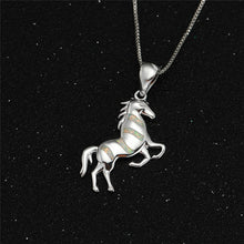 Φόρτωση εικόνας στο εργαλείο προβολής Συλλογής, Boho White Blue Opal Horse Necklace

