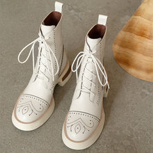 Load image into Gallery viewer, Genuine Leather Casual Lace-Up Ankle Boots
