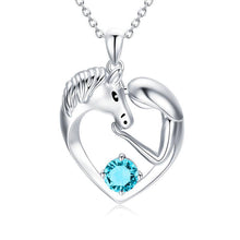 Görseli Galeri görüntüleyiciye yükleyin, 925 Silver Horse Love Heart Necklace
