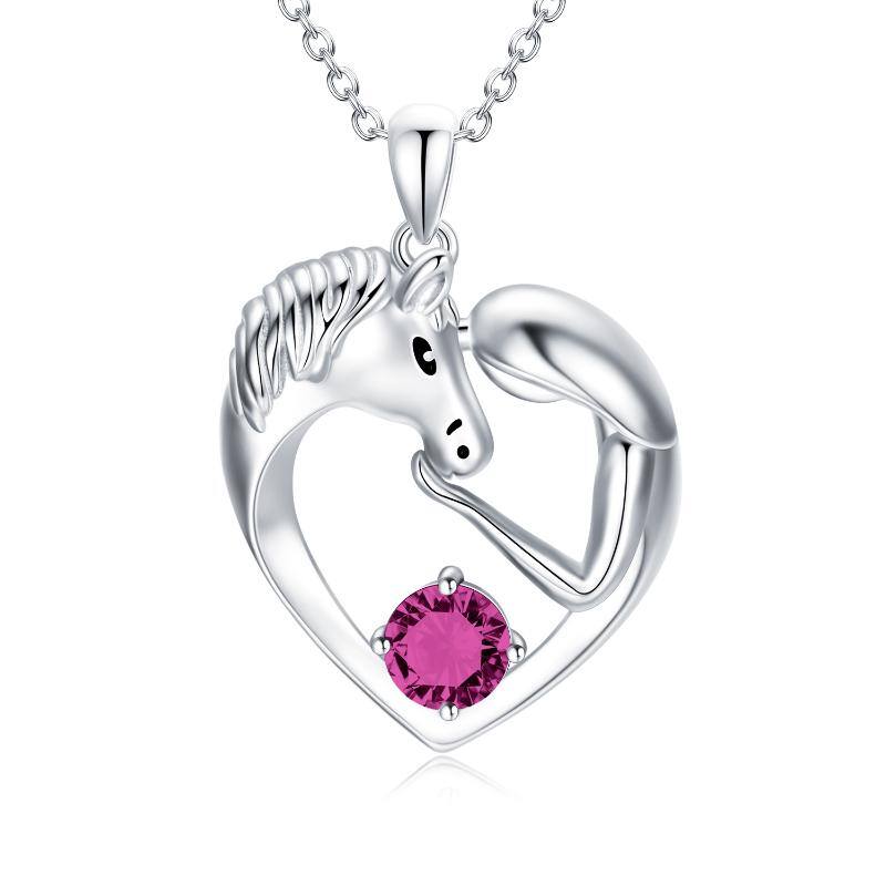 925 Silver Horse Love Heart Necklace
