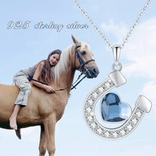 Carregar imagem no visualizador da galeria, 925 Silver Crystal Horseshoe Necklace
