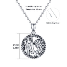 Load image into Gallery viewer, 925 Silver Girls with Horse Necklace
