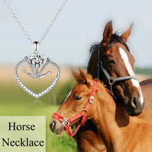 画像をギャラリービューアに読み込む, 925 Silver Double Horse Necklace
