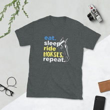 Lataa kuva Galleria-katseluun, Eat, sleep, Ride Horses Unisex T-Shirt - HorseObox

