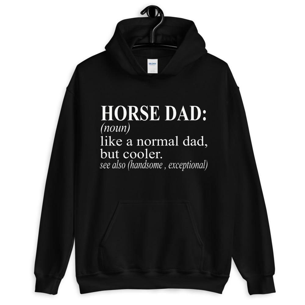 Felpa con cappuccio unisex con papà cavallo