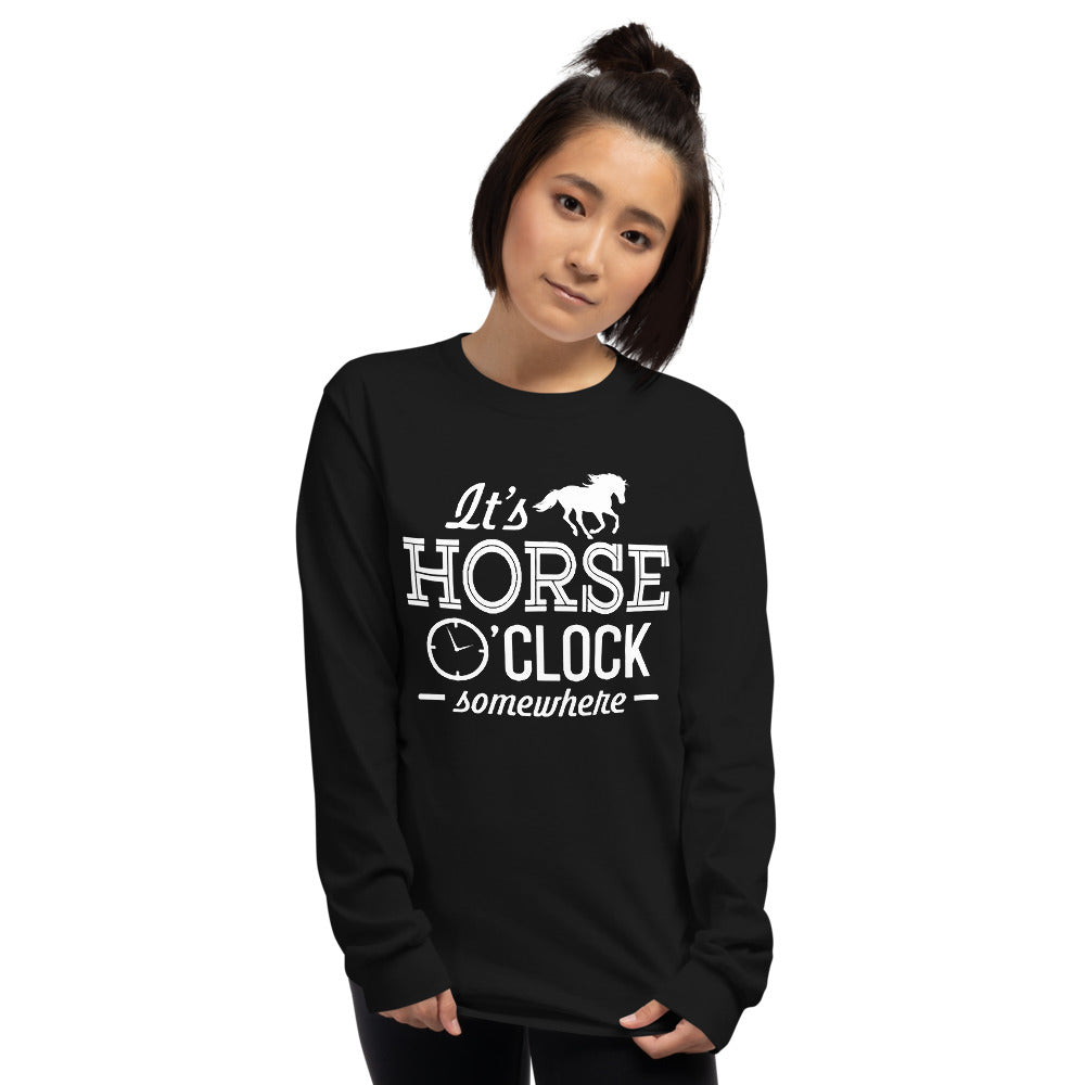 Pferd-Uhr-Langarm-Shirt