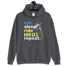 画像をギャラリービューアに読み込む, Eat, sleep, Ride Horses Unisex Hoodie - HorseObox
