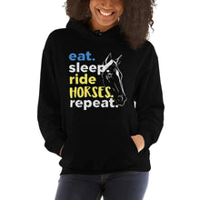画像をギャラリービューアに読み込む, Eat, sleep, Ride Horses Unisex Hoodie - HorseObox
