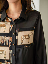 Cargar imagen en el visor de la galería, Blusa de mujer con estampado de caballos
