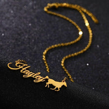 Load image into Gallery viewer, Customized Name Horse Necklace
