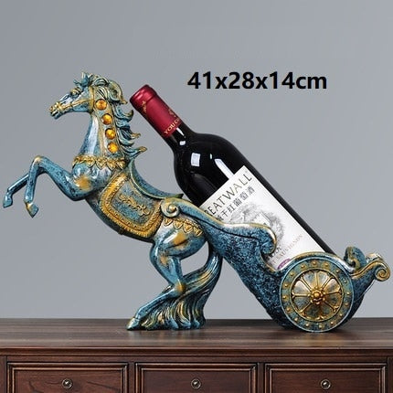 Soporte de vino tinto de resina para manualidades creativas de caballo