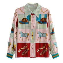 Load image into Gallery viewer, chian horse printing shirt
