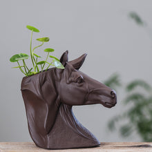 Загрузить изображение в средство просмотра галереи, Керамический цветочный горшок в форме головы лошади
