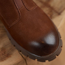 Φόρτωση εικόνας στο εργαλείο προβολής Συλλογής, Δερμάτινες μπότες με στρογγυλά δάχτυλα με χοντρό τακούνι
